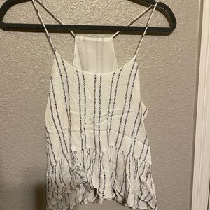 White and blue Aztec crop tank